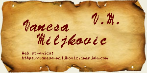 Vanesa Miljković vizit kartica